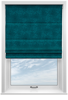 Florence Faux Suede, Ink Blue - Twist&Fit Roman Blind